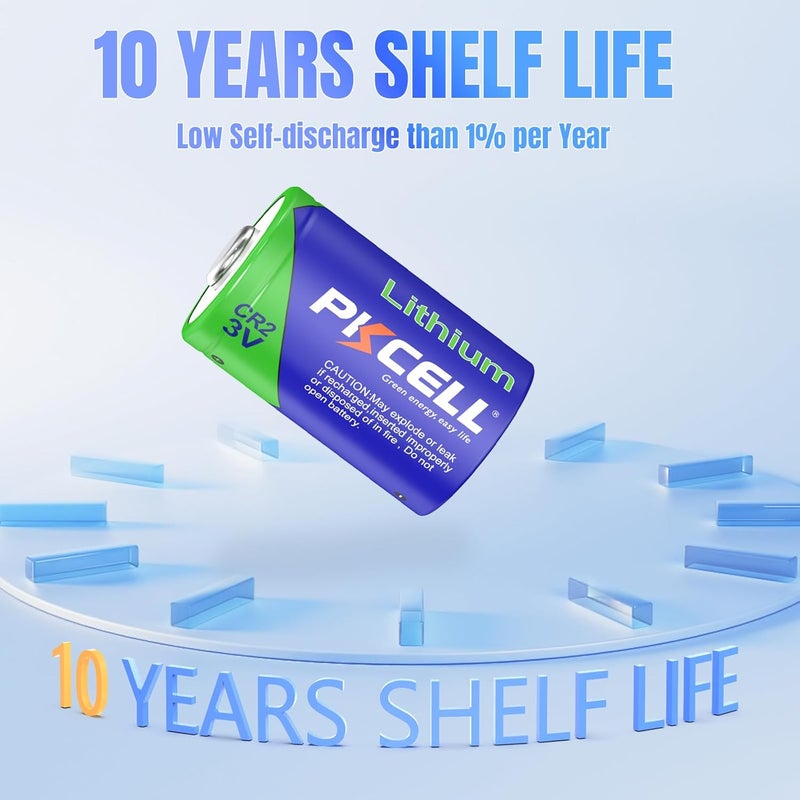 PKCELL CR2 Battery 8 Pack CR2 3V Lithium Battery for Golf Range Finder, Flashlight and More - Image 3